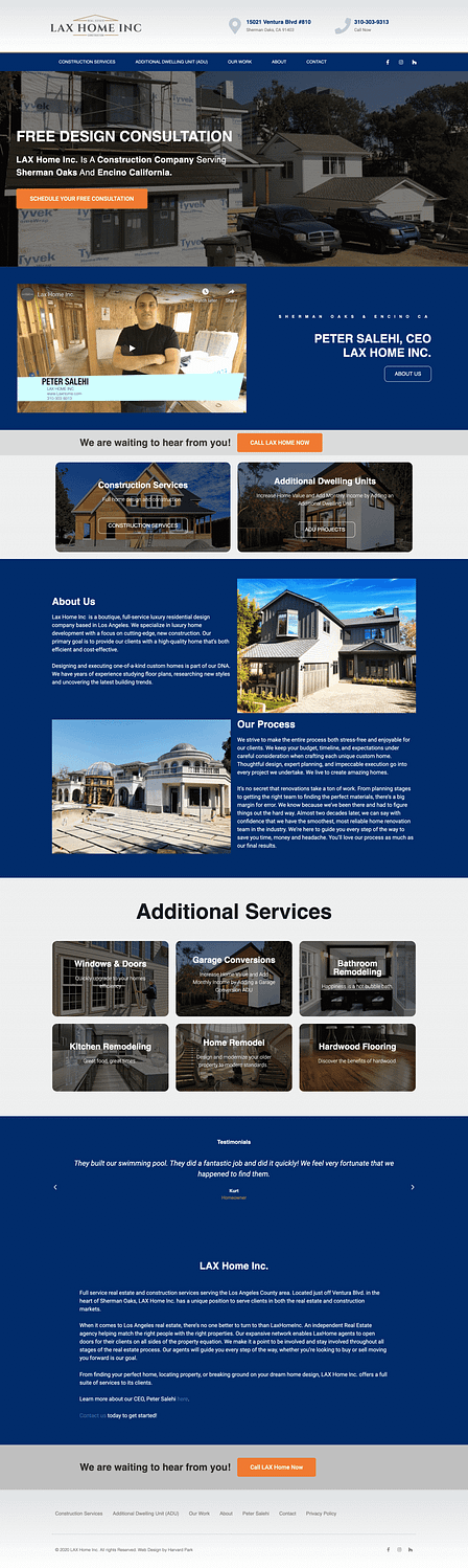 Real Estate Construction Website Design
